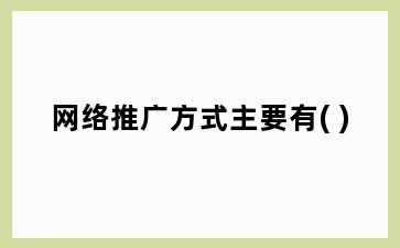 网络推广方式主要有( )