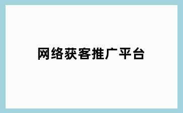网络获客推广平台