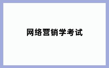 网络营销学考试