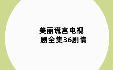 美丽谎言电视剧全集36剧情