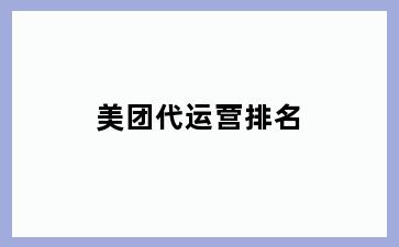 美团代运营排名
