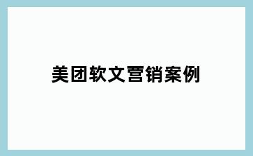 美团软文营销案例