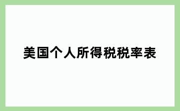 美国个人所得税税率表