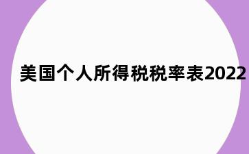 美国个人所得税税率表2022