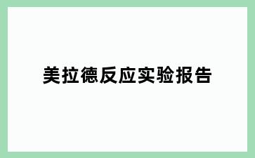 美拉德反应实验报告
