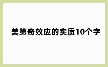 美第奇效应的实质10个字