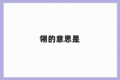 翎的意思是