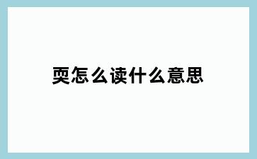 耎怎么读什么意思