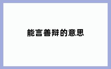 能言善辩的意思