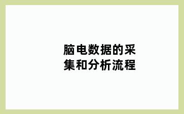 脑电数据的采集和分析流程