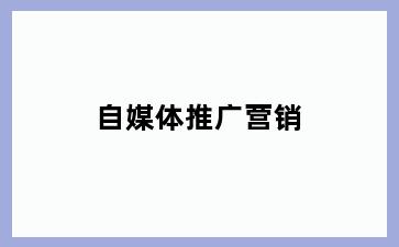 自媒体推广营销