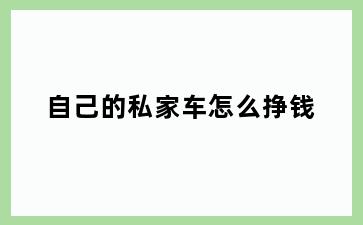 自己的私家车怎么挣钱