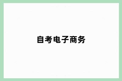 自考电子商务