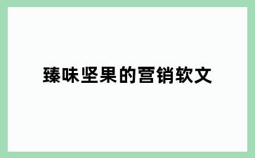 臻味坚果的营销软文