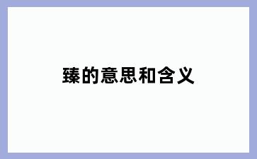 臻的意思和含义