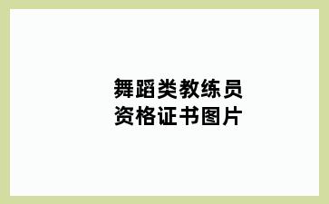 舞蹈类教练员资格证书图片