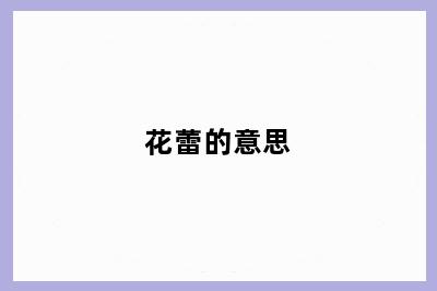 花蕾的意思