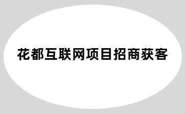 花都互联网项目招商获客
