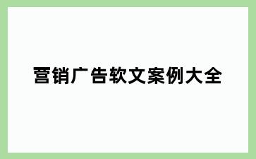 营销广告软文案例大全