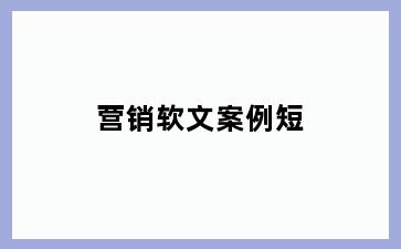 营销软文案例短