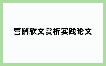 营销软文赏析实践论文