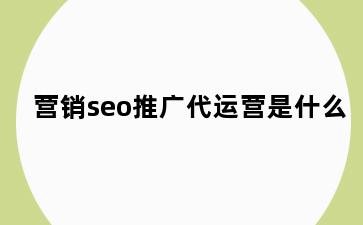 营销seo推广代运营是什么