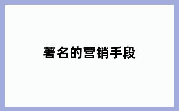 著名的营销手段