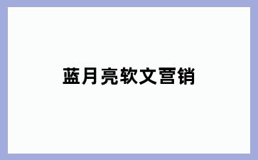 蓝月亮软文营销