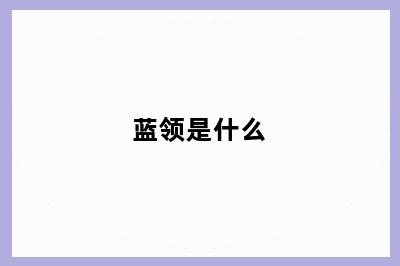 蓝领是什么