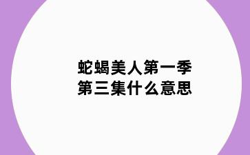 蛇蝎美人第一季第三集什么意思