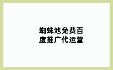 蜘蛛池免费百度推广代运营