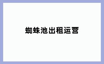 蜘蛛池出租运营