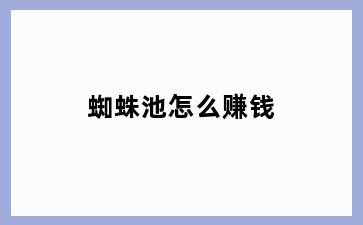 蜘蛛池怎么赚钱