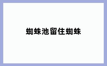 蜘蛛池留住蜘蛛