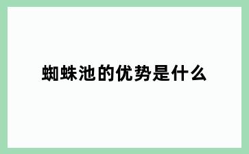 蜘蛛池的优势是什么