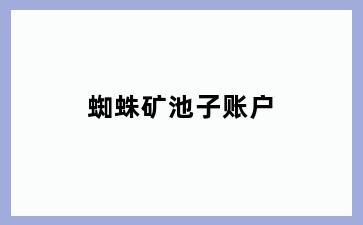 蜘蛛矿池子账户