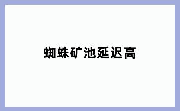 蜘蛛矿池延迟高