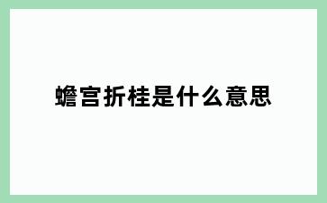 蟾宫折桂是什么意思