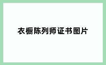 衣橱陈列师证书图片