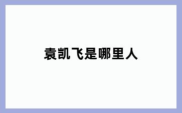 袁凯飞是哪里人