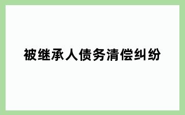被继承人债务清偿纠纷