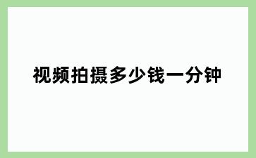 视频拍摄多少钱一分钟