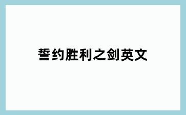 誓约胜利之剑英文