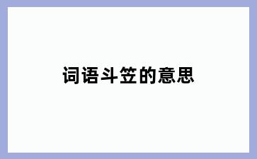 词语斗笠的意思