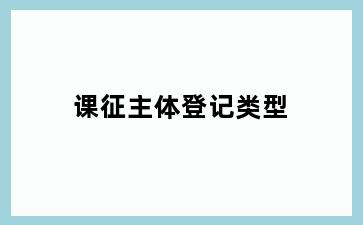 课征主体登记类型