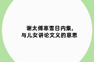 谢太傅寒雪日内集,与儿女讲论文义的意思