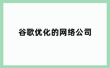 谷歌优化的网络公司