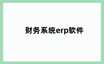 财务系统erp软件