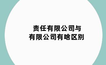 责任有限公司与有限公司有啥区别