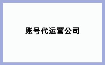 账号代运营公司